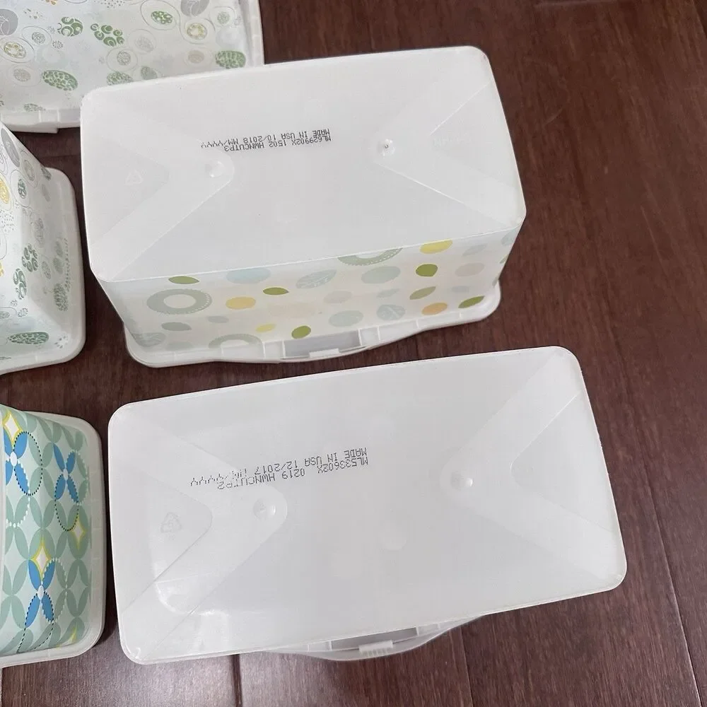 Huggies Baby Wipes Lot Of 5 EMPTY Containers Blue Green Pop Up Refillable